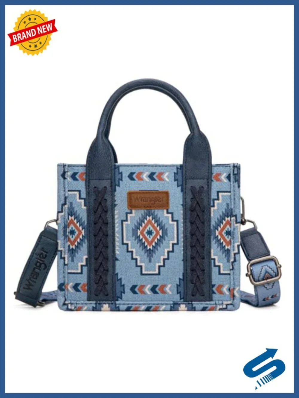 Boho Aztec Mini Tote Bag Canvas Woven Top Handle Purse Adjustable Strap